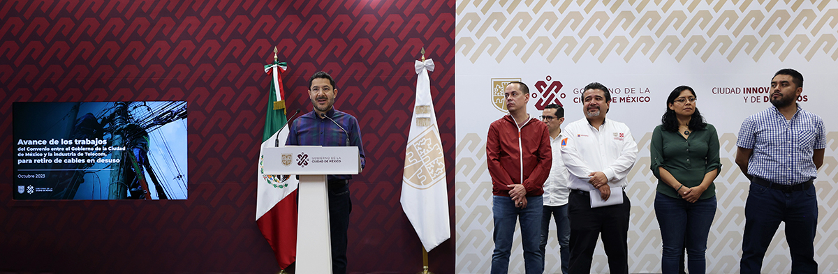 Retiramos más de 242 kilómetros de cable en desuso de las calles de la Ciudad de México tras firma de convenio - Gobierno CDMX